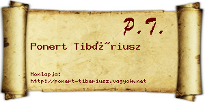 Ponert Tibériusz névjegykártya